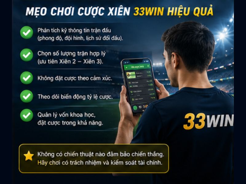 Mẹo Chơi Cá Cược Xiên Thể Thao 33Win Hiệu Quả