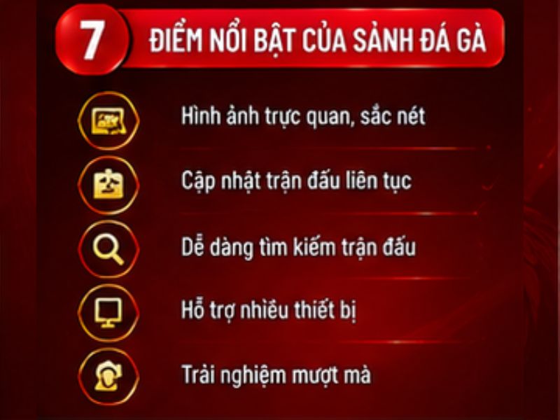 Điểm nổi bật của sảnh đá gà 33WIN
