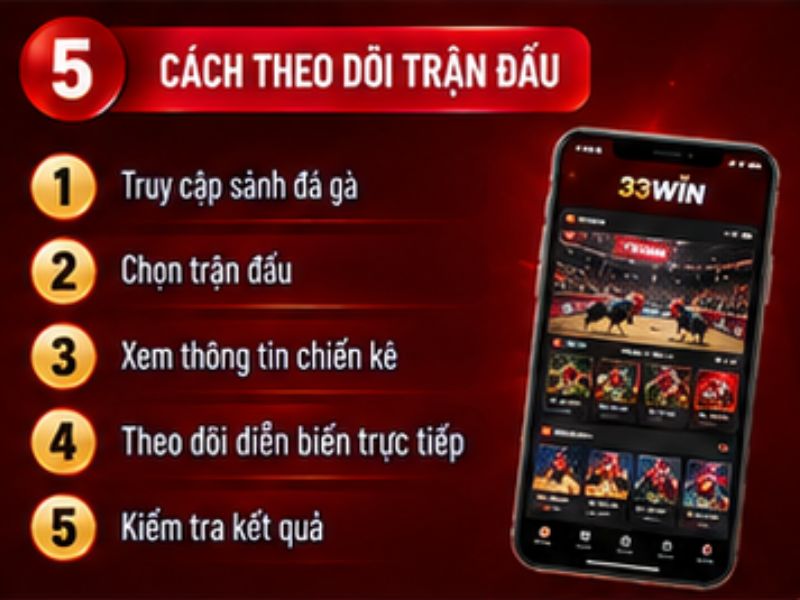 Cách theo dõi đá gà cựa sắt 33WIN