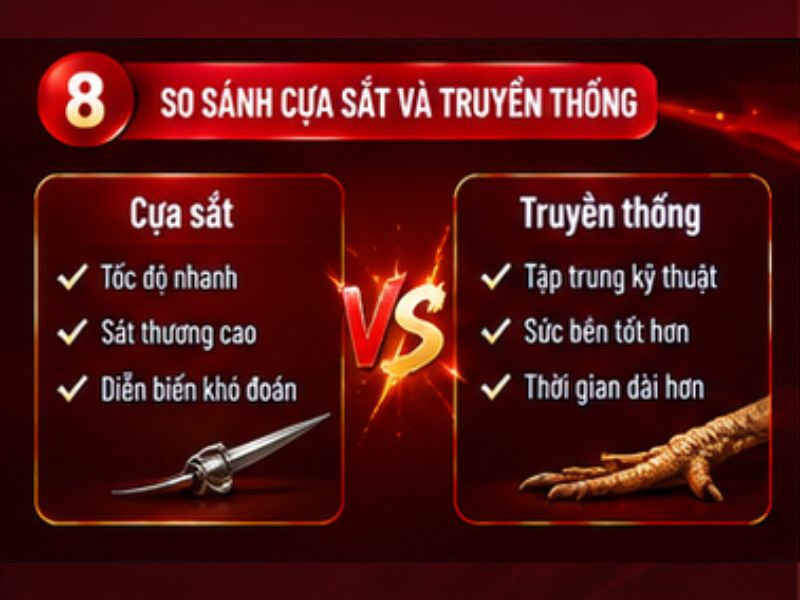 Cựa sắt khác gì so với đá gà truyền thống