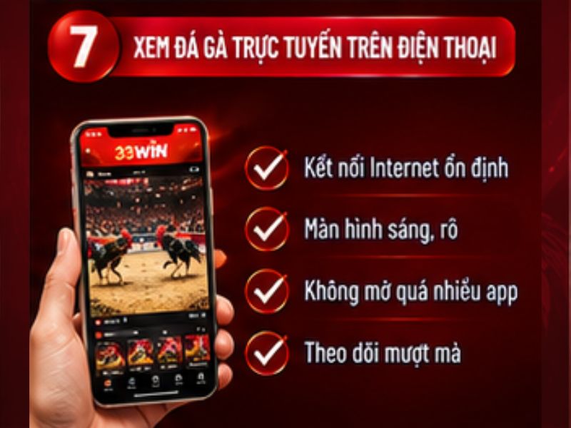 Đá gà cựa sắt 33WIN trên điện thoại