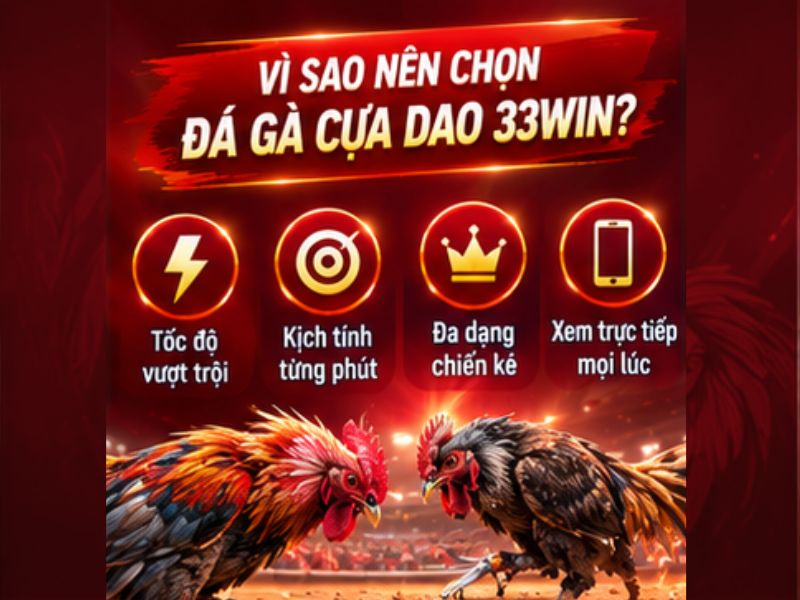Vì Sao Đá Gà Cựa Dao 33WIN Có Sức Hút